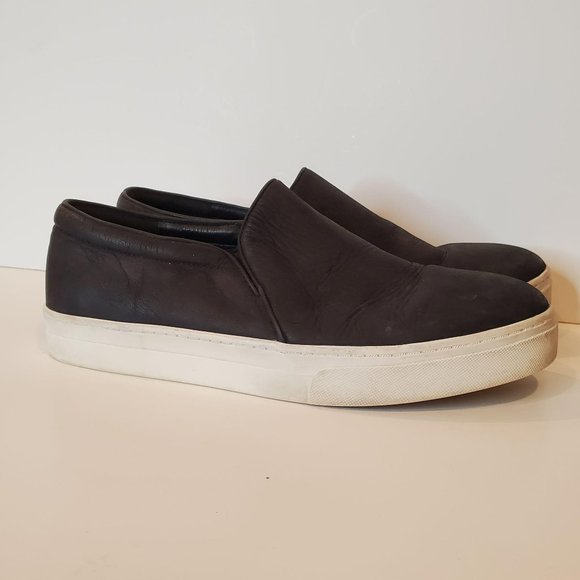 EILEEN FISHER black leather loafers slip-ons shoes